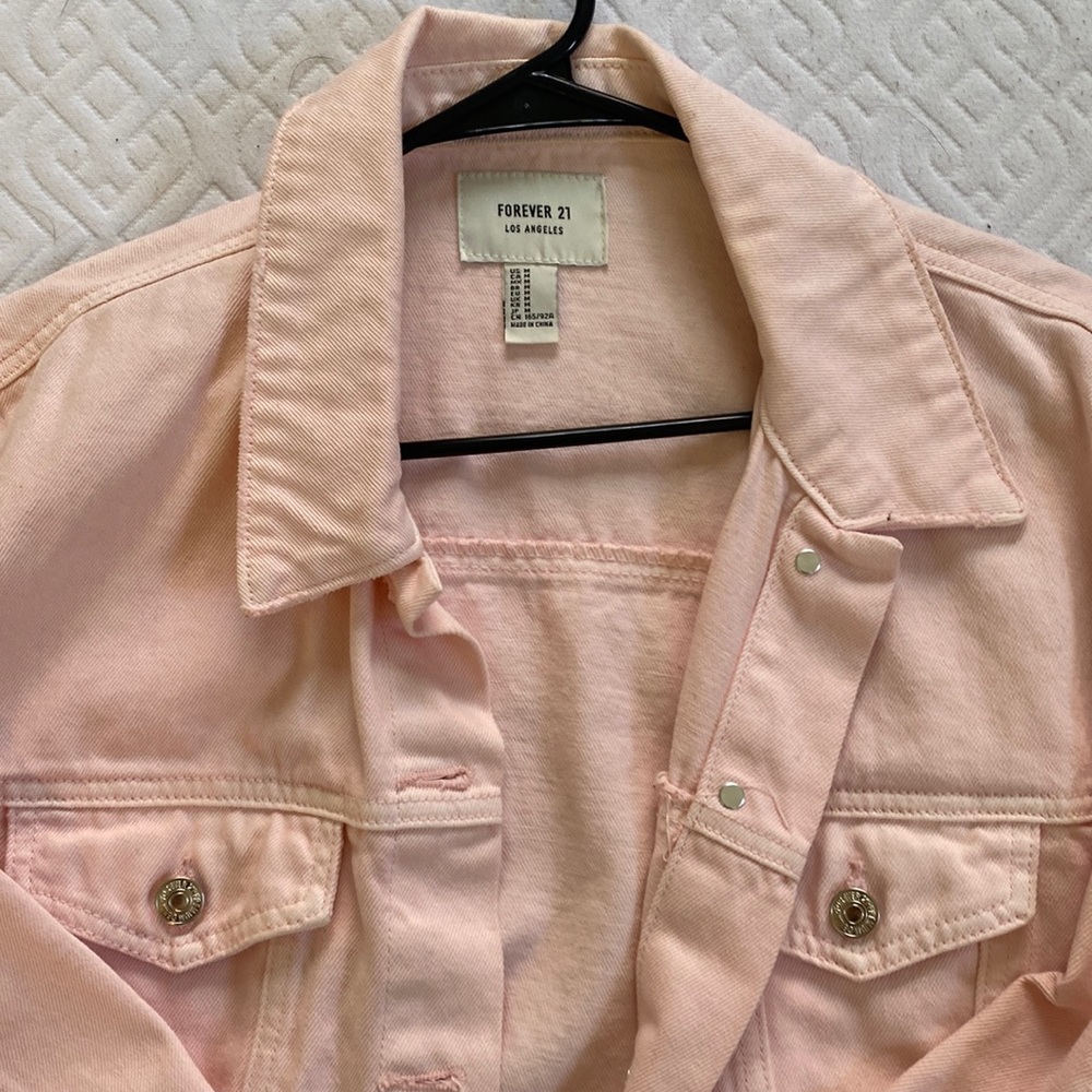 Pink denim jacket